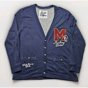 Walt Disney World "Mickey State" Mickey Mouse Varsity Cardigan Size Large Rare